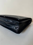 Borsa vintage Fendi in pelle verniciata nera con cuciture concentriche