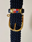 Cintura intrecciata blu navy con stemma delle Repubbliche Marinare