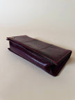 Pochette rettangolare in pitone e pelle bordeaux con tracolla in catena