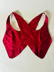 Gilet rosso in shantung di seta con incrocio sulla schiena