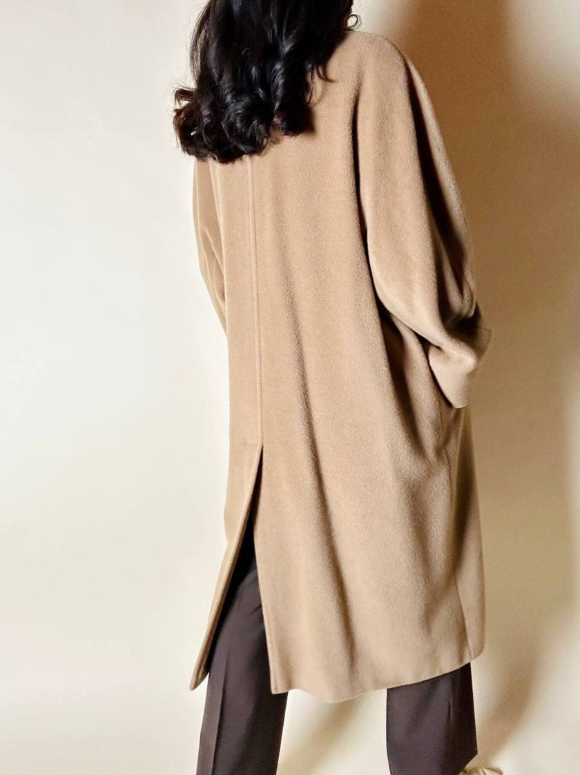 Vintage-Mantel von Marina Basic aus Kamelhaar-Woll-Kaschmir-Mix