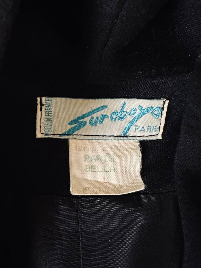 Blazer nero con inserti di pizzo macramè 