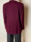 Blazer sartoriale in rasato di lana bordeaux con bottoni gioiello
