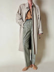 Trench color sabbia con fodera tartan “Idrostop”