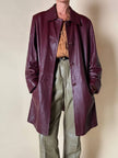 Giaccone svasato in pelle bordeaux “Allegra”