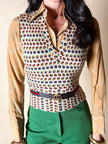 Vintage Missoni-Weste aus strukturierter Wolle in Cremeweiß mit buntem Muster