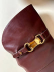 Cuissard Grey Mer stile cavallerizza in pelle marrone con morsetti dorati
