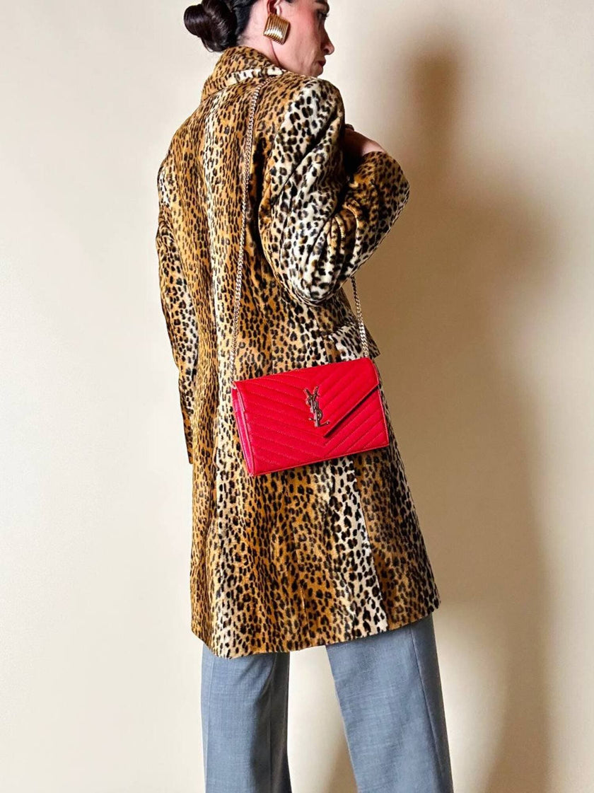 Cappotto leopardato in eco cavallino