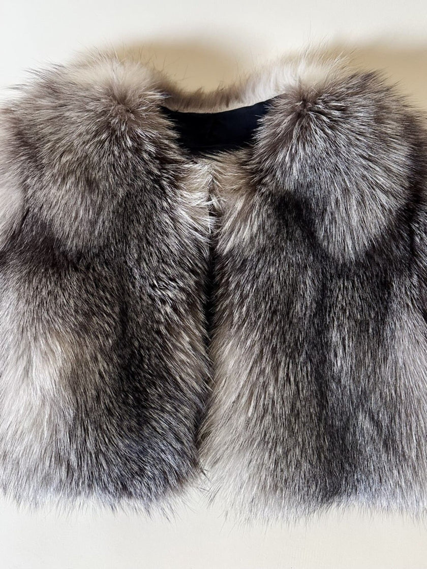 Bolero MSGM in pelliccia di volpe argentata