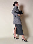 Blazer doppiopetto in lana principe di Galles “Yves Saint Laurent”