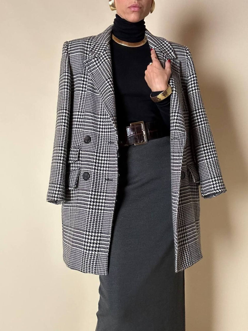 Blazer doppiopetto in lana principe di Galles “Yves Saint Laurent”