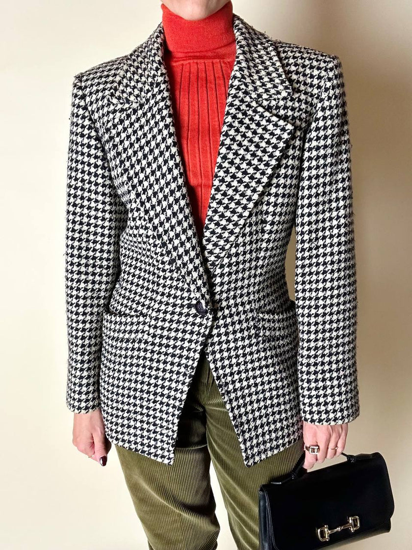 Blazer in lana pied de poule Yves Saint Laurent
