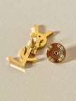 Spilla logo Yves Saint Laurent color oro