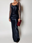 Giacca gioiello vintage in rete di perline nera Byblos Blu