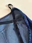 Mini abito D&G in denim blu scuro elasticizzato con scollo sulla schiena