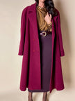 Cappotto doppiopetto oversize in lana rosso Borgogna Riflessi