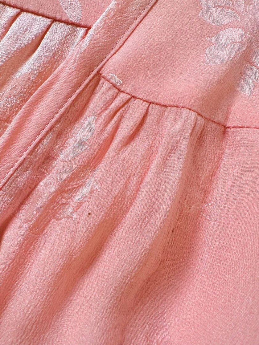 Ensemble in seta Jacquard rosa “Yves Saint Laurent”