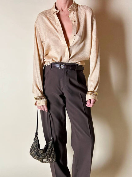 Cintura vintage Yves Saint Laurent in pelle testa di moro