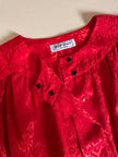 Camicia vintage Yves Saint Laurent in raso jaquard rosso con bottoni neri