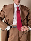 Tailleur giacca/pantalone in rasato di lana color caramello “Byblos”