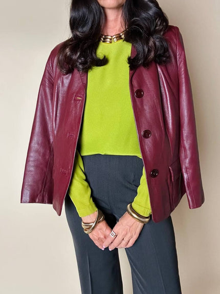Blusa Yves Saint Laurent Variation in crêpe verde acido