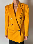 Blazer vintage Genny in cashmere giallo becco d’oca con bottoni gioiello dorati