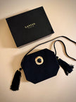 Sac octogonal en satin et tissu gros-grain « Lanvin »