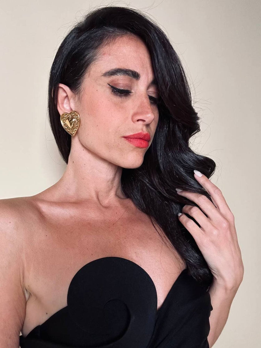 Clip dorate a forma di cuore “Yves Saint Laurent”