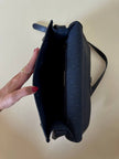 Borsa messenger in tessuto plastificato e pelle blu “Yves Saint Laurent”