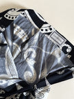 Leggings vintage Gianni Versace fantasia Silver Baroque bianca e nera