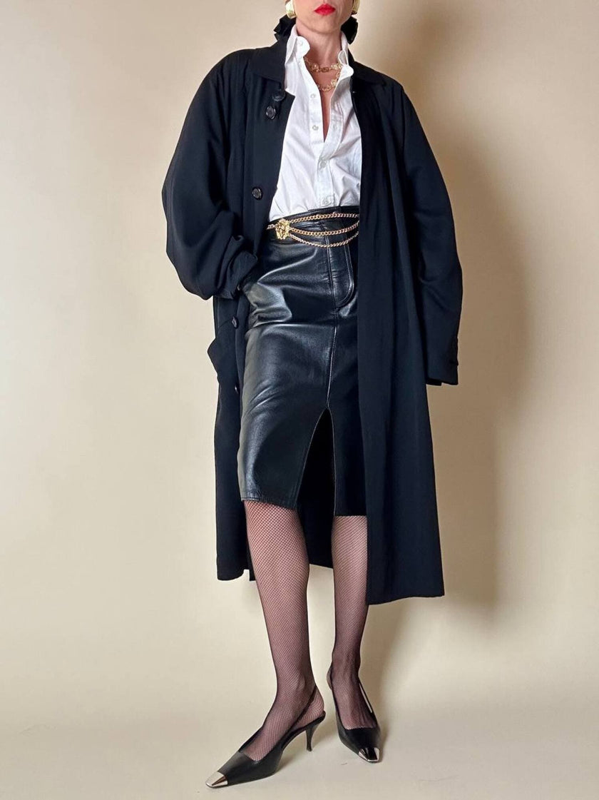 Soprabito oversize nero “Gianni Versace”