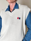 Gilet Valentino Sport in cotone beige con scollo a V logo sul petto
