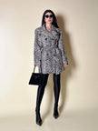 Giaccone vintage Fendissime in ecopelle bianca fantasia leopardo floccata nera