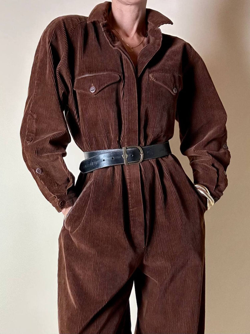 Cintura Fendi vintage in pelle testa di moro con loghi a caldo