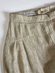 Pantalone a palazzo vintage Emporio Armani in seta goffrata champagne operata con filo metallico