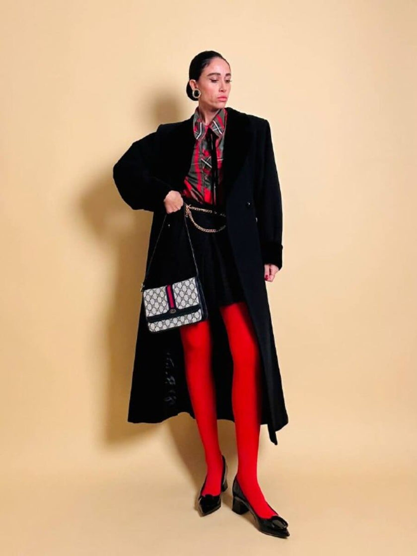 Camicia in taffetà di seta fantasia tartan 
