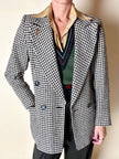 Blazer doppiopetto Mani by Giorgio Armani in lana fantasia pied de poule beige e nera