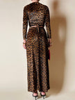 Gonna lunga con top in coordinato in velluto animalier “Roman’s”