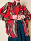 Camicia in seta Jaquard multicolor