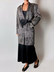 Blazer vintage Gianni Versace in seta goffrata a righe nere e avorio