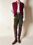Pantalone a vita alta in corduroy verde oliva Rizzi Sport