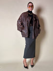 Bomber aviator in pelle color cioccolato “Laps”