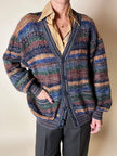 Cardigan Missoni Sport in lana operata a righe orizzontali