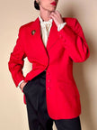 Blazer rosso in pura lana vergine