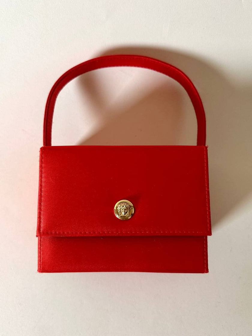 Mini bag in raso rosso “Versace Profumi”