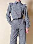 Jumpsuit vintage Sarabang de lana príncipe de Gales con cinturón a juego