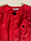 Camicia vintage Yves Saint Laurent in raso jaquard rosso con bottoni neri