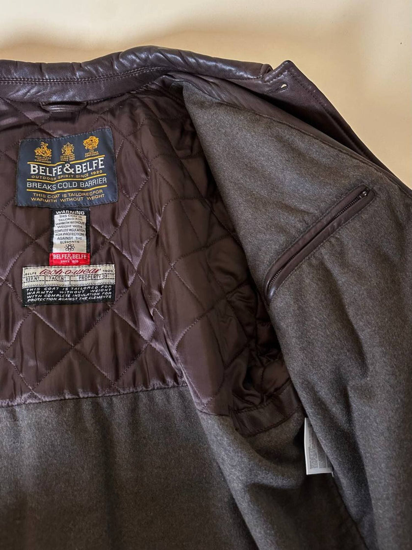 Giacca/bomber aviator in pelle testa di moro “Belfe & Belfe”
