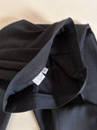 Pantalone a vita alta con piega in misto lana verde scuro grigiastro