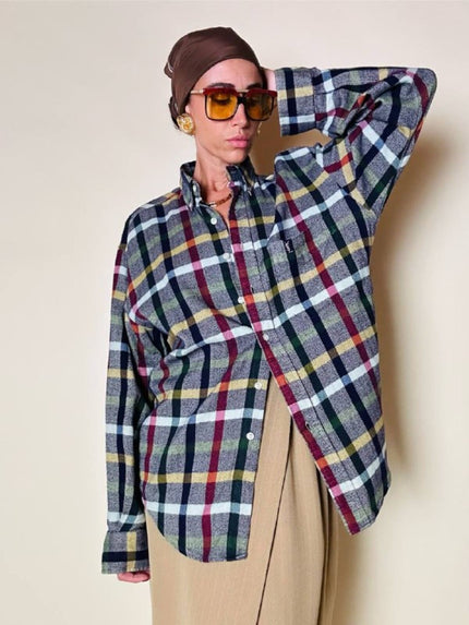 Camicia in caldo cotone fantasia tartan “Yves Saint Laurent”